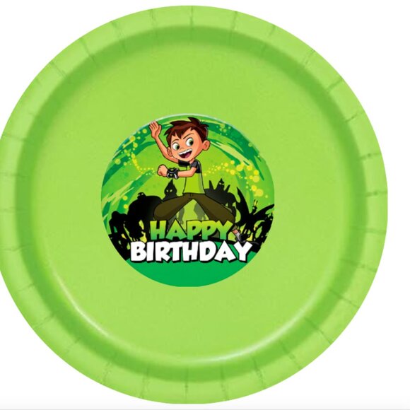 Happy Birthday Party Plates and Napkins Set, Lime Green Design, 45 Piece - Picture 4 of 4